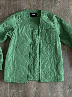 Stussy Quilted Jacket in  Green